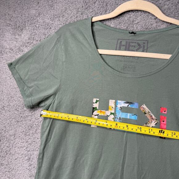 He is Greater Than I T Shirt Womens Green Christian Graphic Slim Fit - Picture 2 of 11